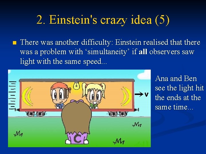 2. Einstein's crazy idea (5) n There was another difficulty: Einstein realised that there