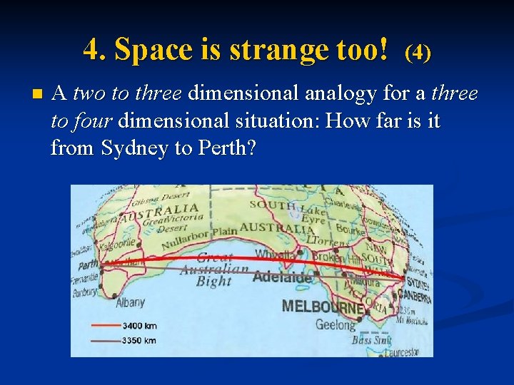 4. Space is strange too! n (4) A two to three dimensional analogy for