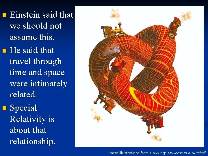Einstein said that we should not assume this. n He said that travel through