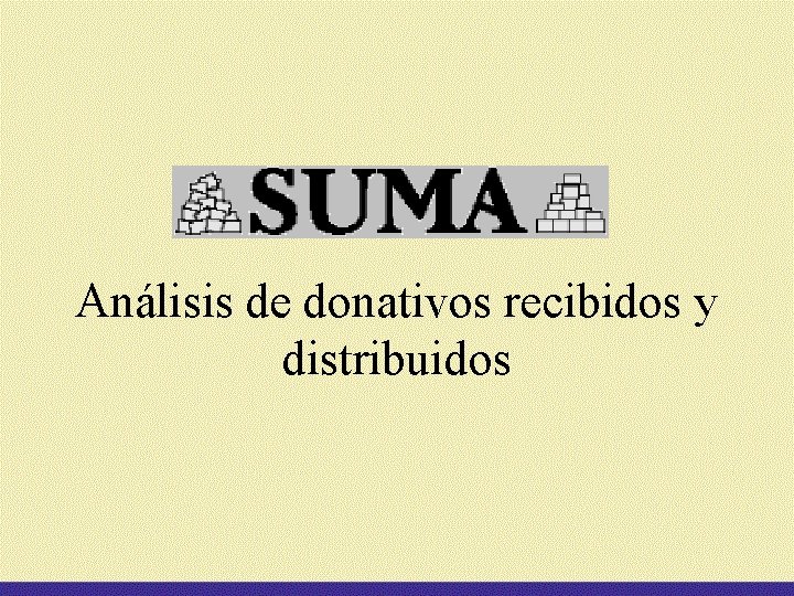 Análisis de donativos recibidos y distribuidos 