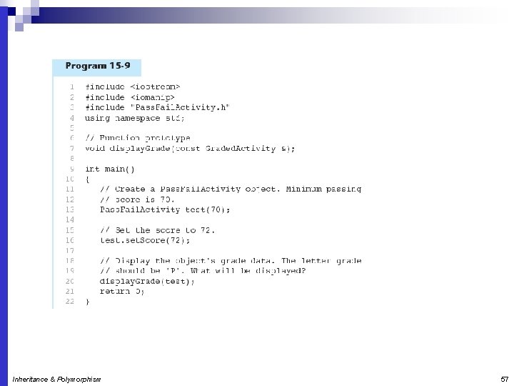 Inheritance & Polymorphism 57 