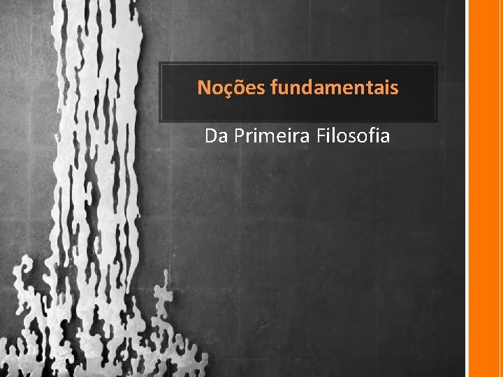 Noções fundamentais Da Primeira Filosofia 