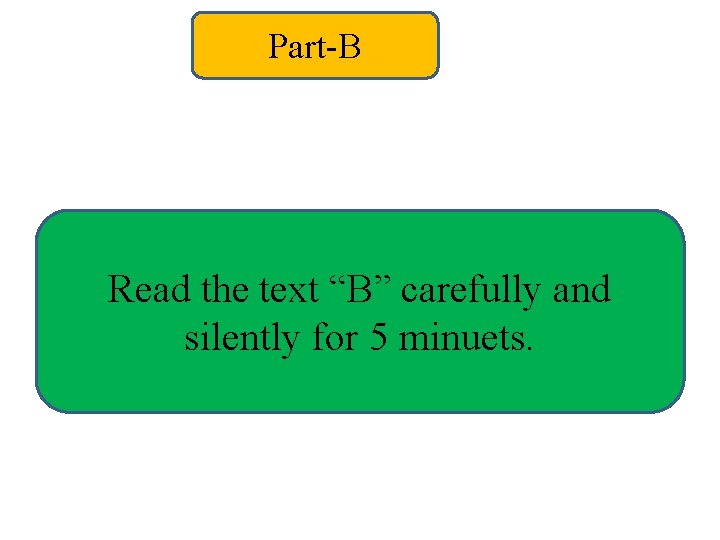 Part-B Read the text “B” carefully and silently for 5 minuets. 