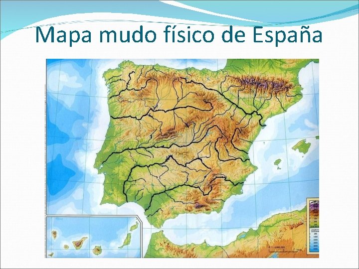 Mapa mudo físico de España 