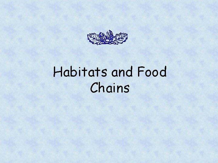 Habitats and Food Chains 