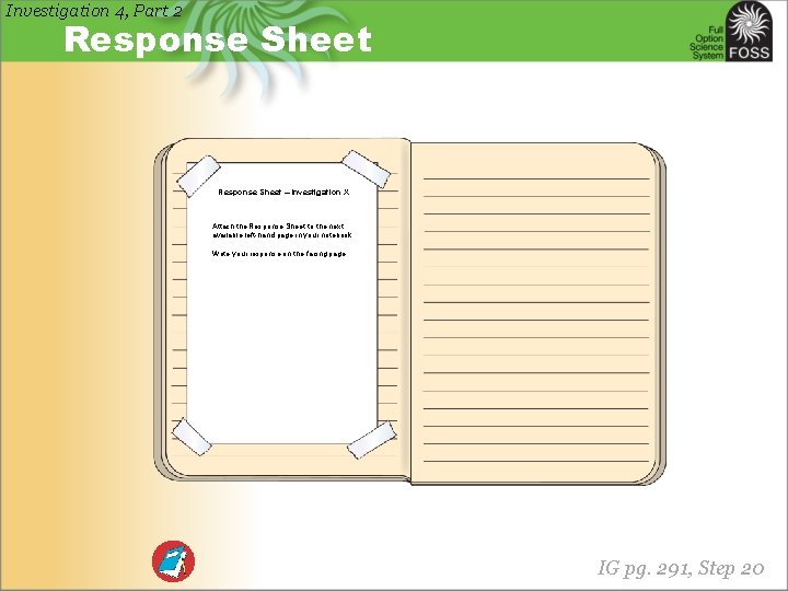 Investigation 4, Part 2 Response Sheet – Investigation X Attach the Response Sheet to