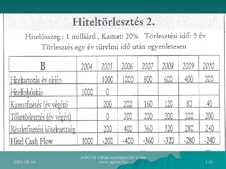 2021. 06. 04. AGRION Vállalkozásfejlesztő Iroda www. agrion. hu 110 