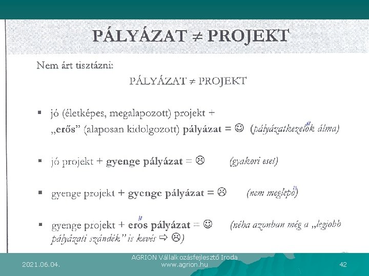 2021. 06. 04. AGRION Vállalkozásfejlesztő Iroda www. agrion. hu 42 