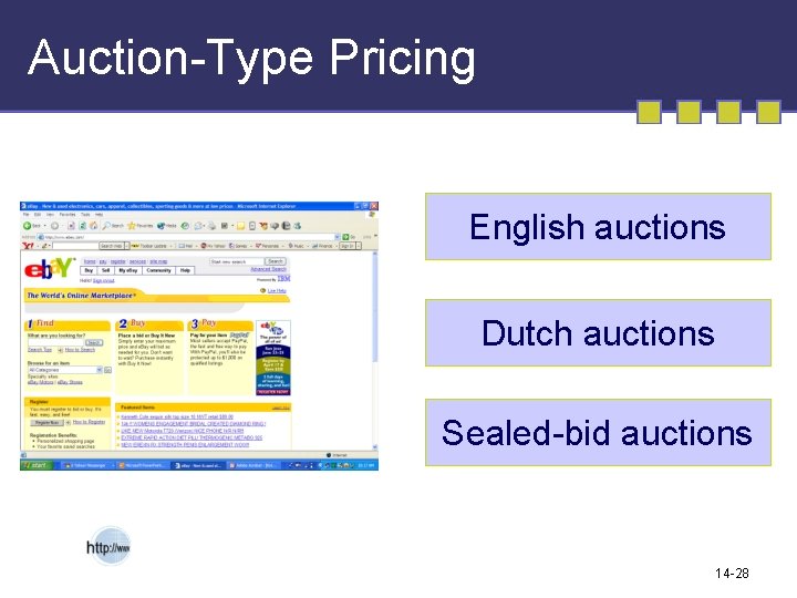 Auction-Type Pricing English auctions Dutch auctions Sealed-bid auctions 14 -28 Auction-Type Pricing English auctions Dutch auctions Sealed-bid auctions 14 -28