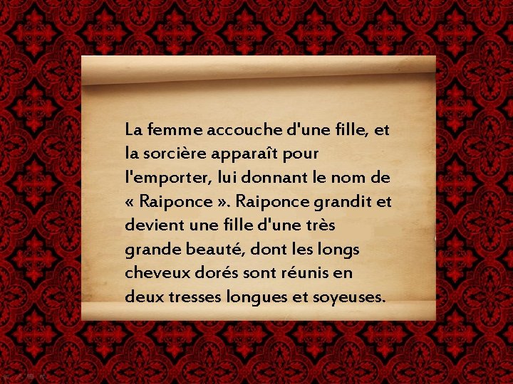 La femme accouche d'une fille, et la sorcière apparaît pour l'emporter, lui donnant le