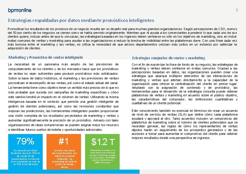 5 Estrategias respaldadas por datos mediante pronósticos inteligentes Pronosticar los resultados de los procesos