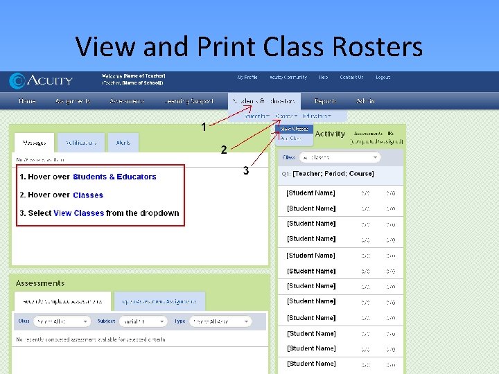 View and Print Class Rosters View and Print Class Rosters