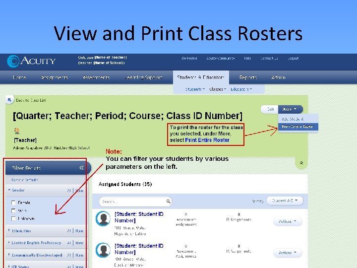 View and Print Class Rosters View and Print Class Rosters