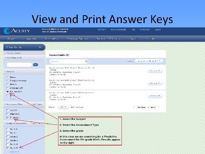View and Print Answer Keys View and Print Answer Keys