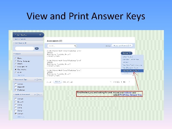 View and Print Answer Keys View and Print Answer Keys