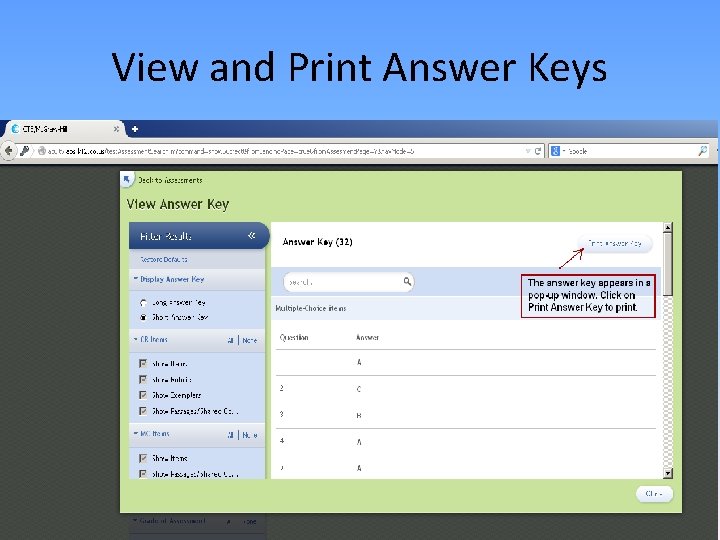 View and Print Answer Keys View and Print Answer Keys