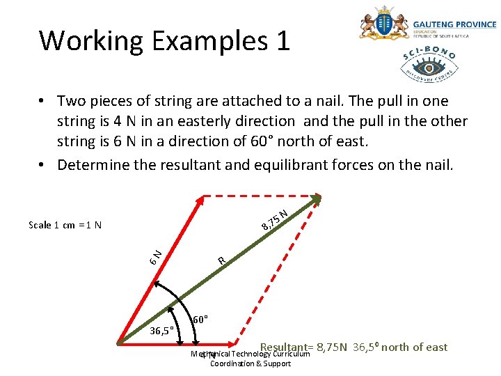 Working Examples 1 • Two pieces of string are attached to a nail. The
