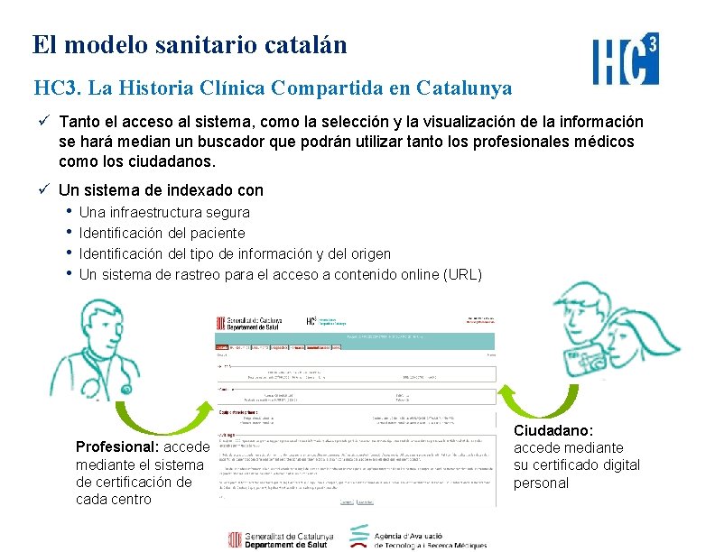 El modelo sanitario catalán HC 3. La Historia Clínica Compartida en Catalunya ü Tanto