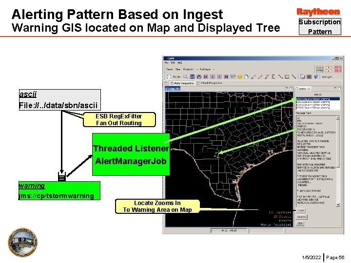 Alerting Pattern Based on Ingest Warning GIS located on Map and Displayed Tree Subscription