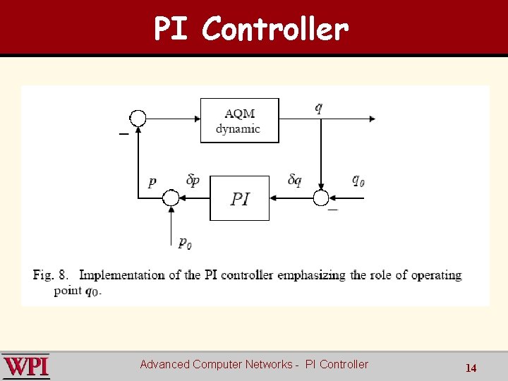 PI Controller Advanced Computer Networks - PI Controller 14 