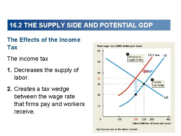16. 2 THE SUPPLY SIDE AND POTENTIAL GDP The Effects of the Income Tax