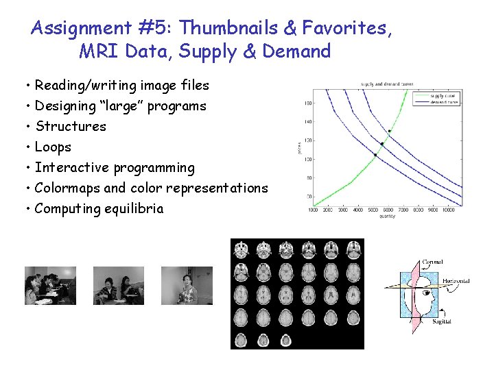Assignment #5: Thumbnails & Favorites, MRI Data, Supply & Demand • Reading/writing image files