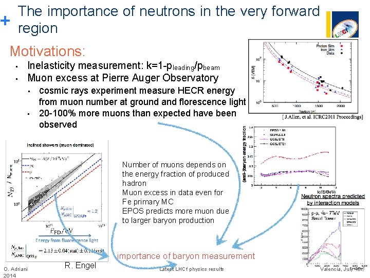 + The importance of neutrons in the very forward region Motivations: • • Inelasticity + The importance of neutrons in the very forward region Motivations: • • Inelasticity