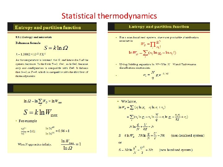 Statistical thermodynamics 