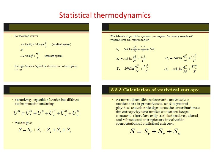 Statistical thermodynamics 