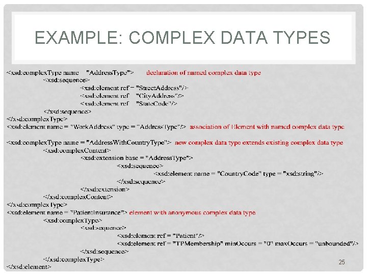 EXAMPLE: COMPLEX DATA TYPES 25 