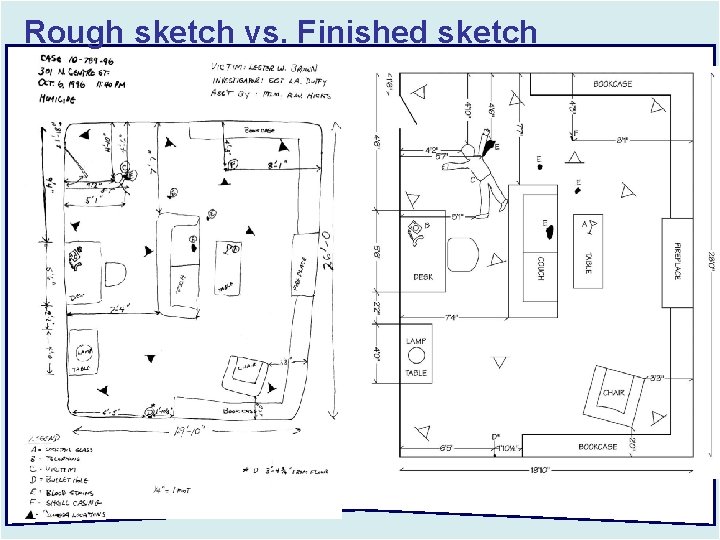 Rough sketch vs. Finished sketch 