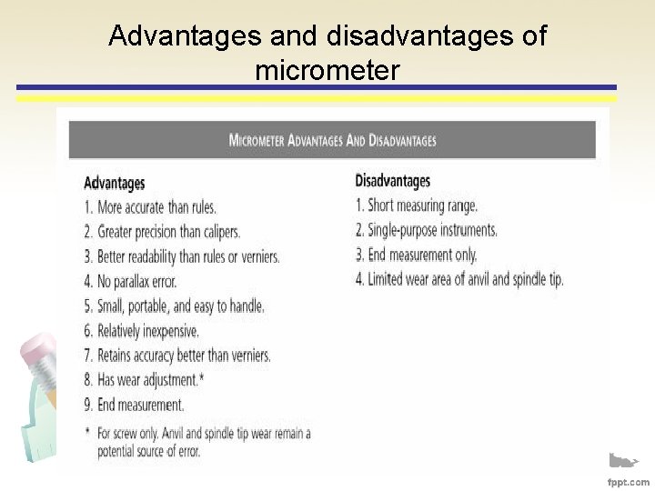Advantages and disadvantages of micrometer 