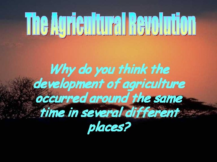 Why do you think the development of agriculture occurred around the same time in