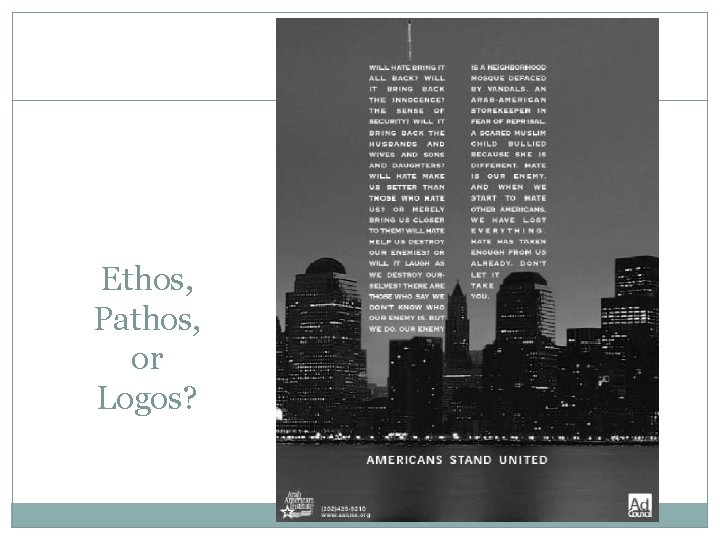 Ethos, Pathos, or Logos? 