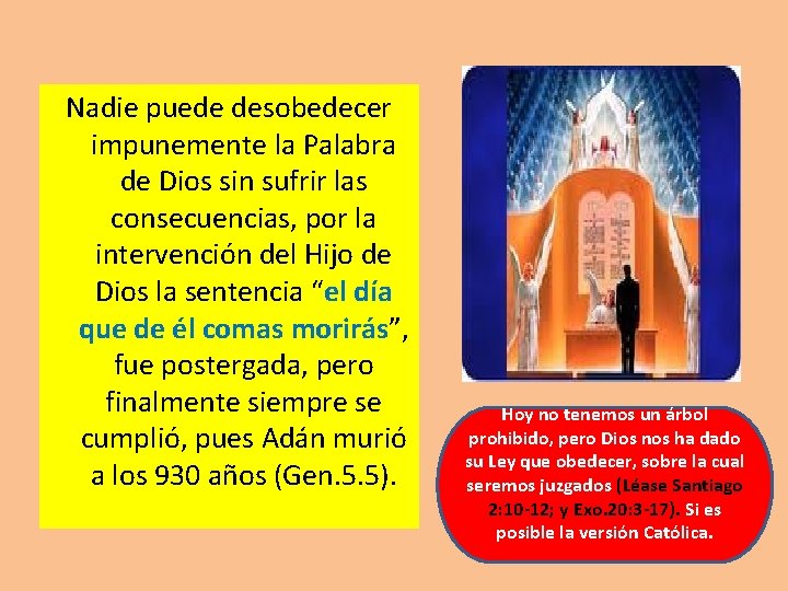 Nadie puede desobedecer impunemente la Palabra de Dios sin sufrir las consecuencias, por la Nadie puede desobedecer impunemente la Palabra de Dios sin sufrir las consecuencias, por la