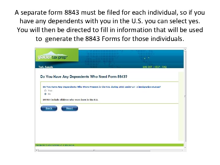 A separate form 8843 must be filed for each individual, so if you have A separate form 8843 must be filed for each individual, so if you have