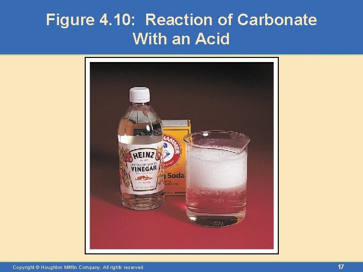 Figure 4. 10: Reaction of Carbonate With an Acid Copyright © Houghton Mifflin Company.