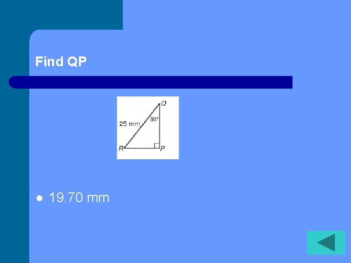 Find QP l 19. 70 mm 