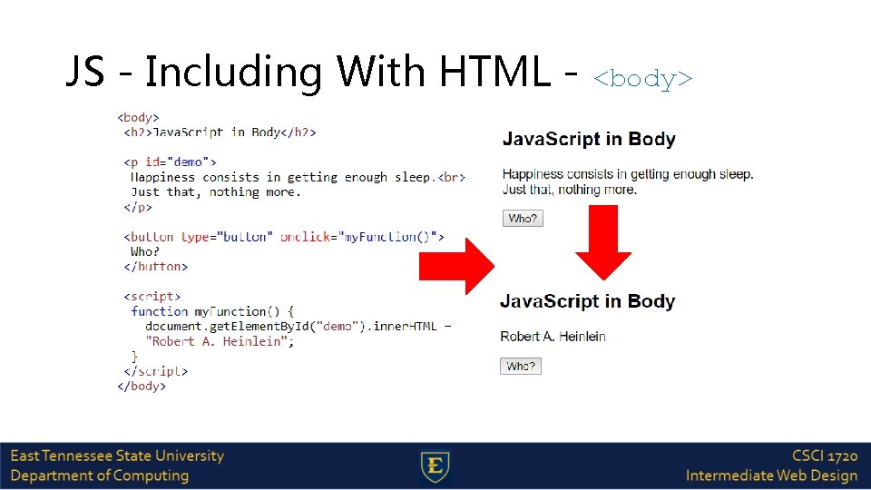JS - Including With HTML - <body> 