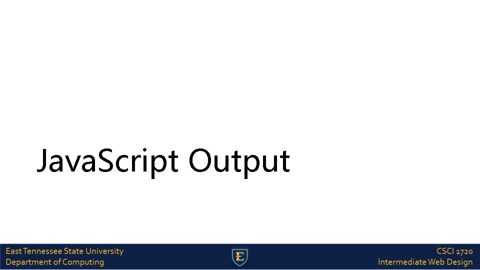 Java. Script Output 