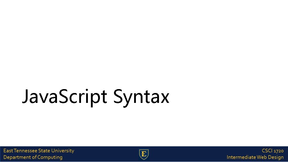 Java. Script Syntax 