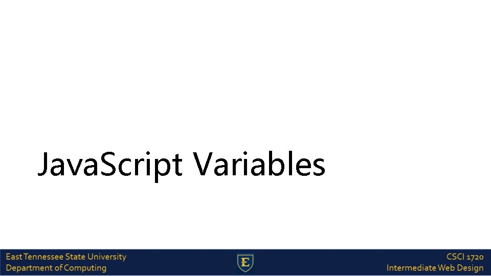 Java. Script Variables 