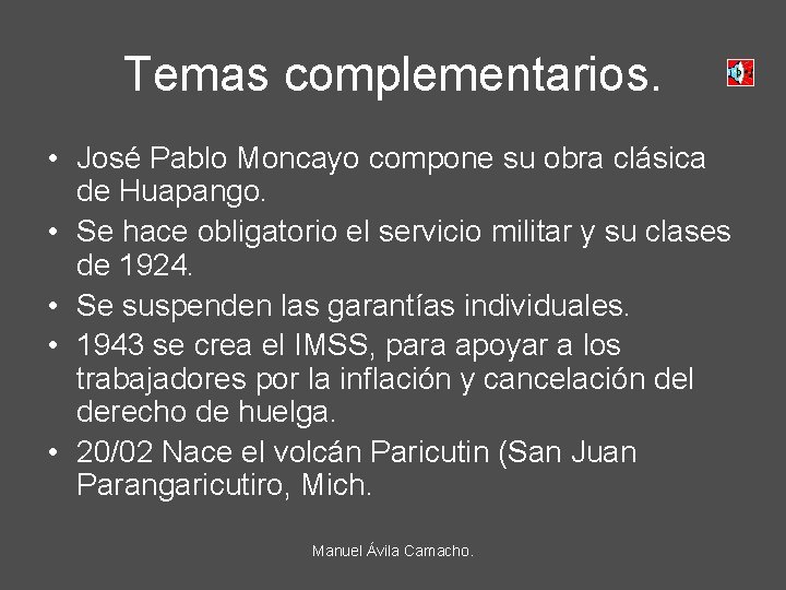 Temas complementarios. • José Pablo Moncayo compone su obra clásica de Huapango. • Se