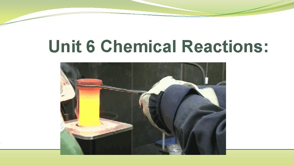 Unit 6 Chemical Reactions: 