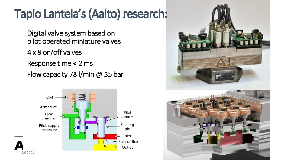 Tapio Lantela’s (Aalto) research: Digital valve system based on pilot operated miniature valves 4