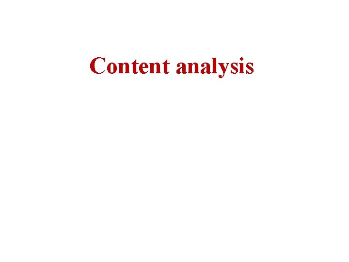 Content analysis 