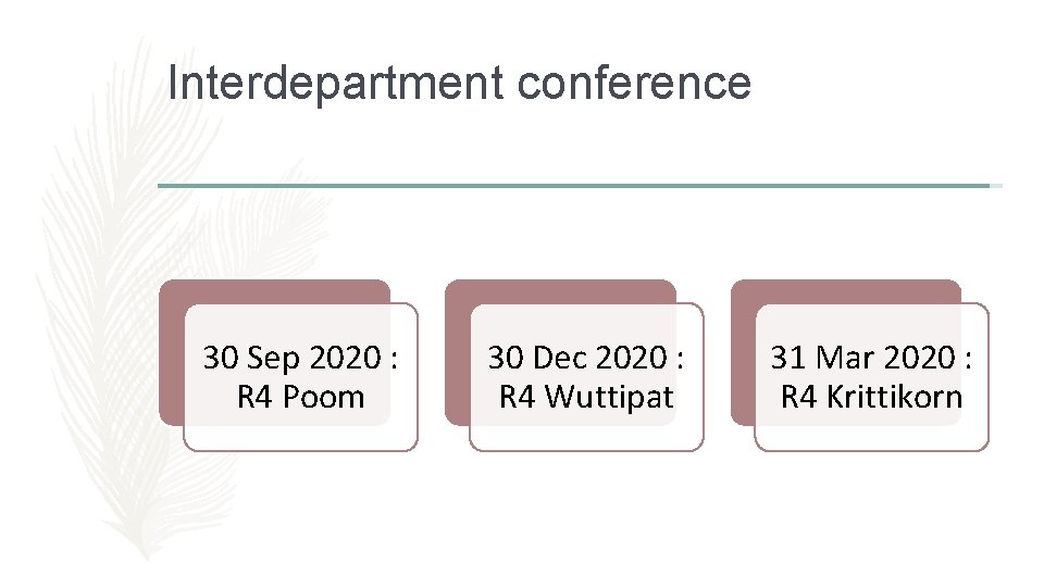 Interdepartment conference 30 Sep 2020 : R 4 Poom 30 Dec 2020 : R