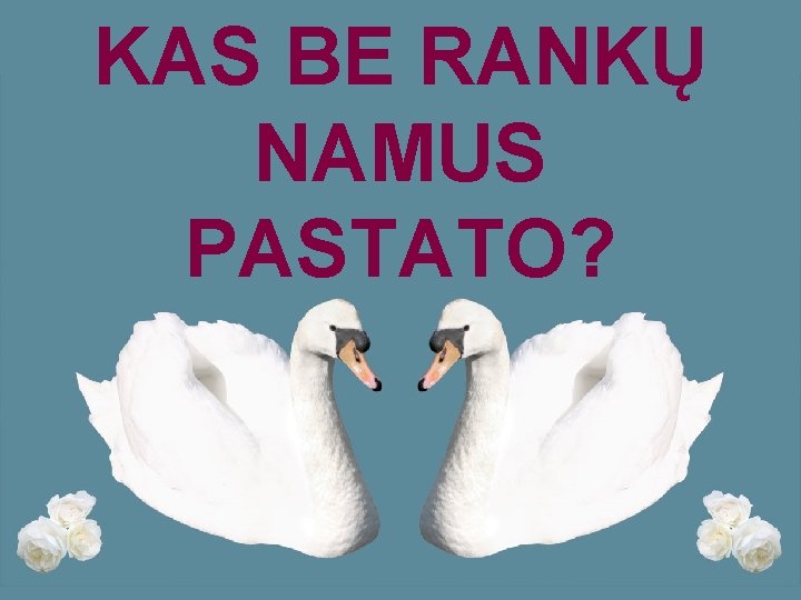 KAS BE RANKŲ NAMUS PASTATO? 