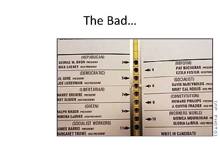 The Bad… 