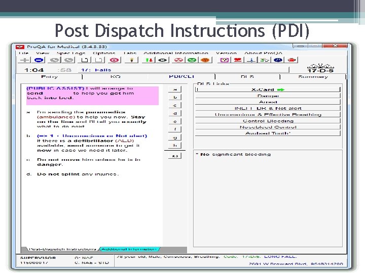 Post Dispatch Instructions (PDI) 